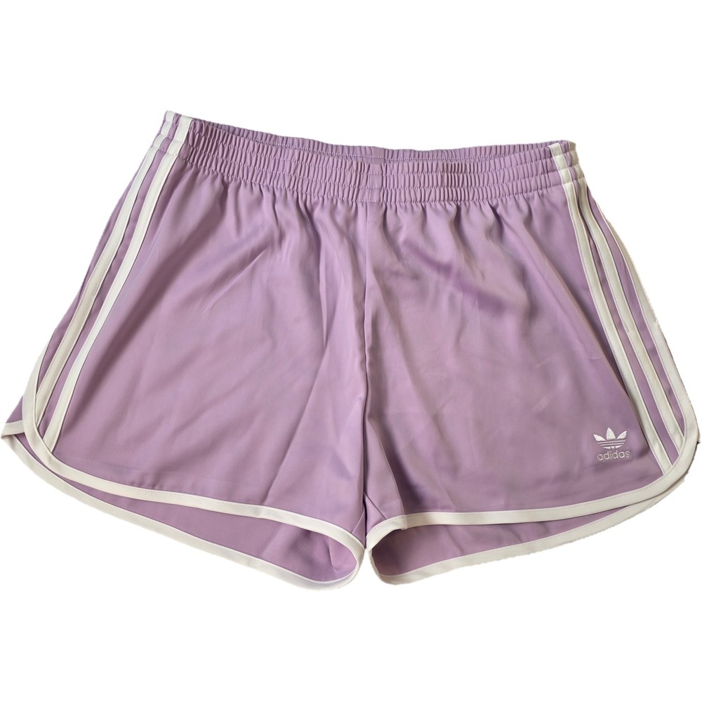 Adidas NWT Originals Sprinter Shorts Size L  Women's Light Orchid 3-Stripes